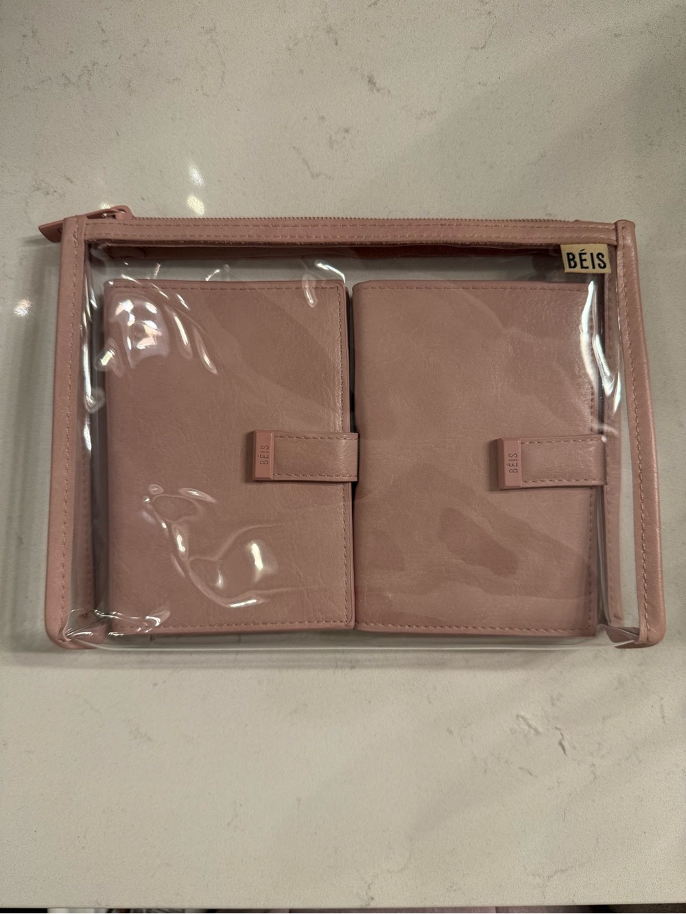 Beis Atlas Pink Passport Holder Set